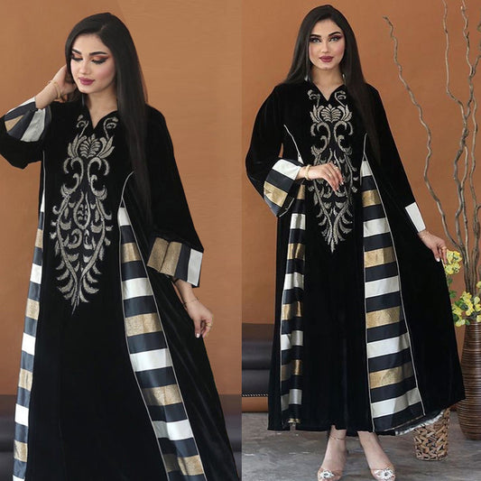 Robe Longue Élégante à Broderie